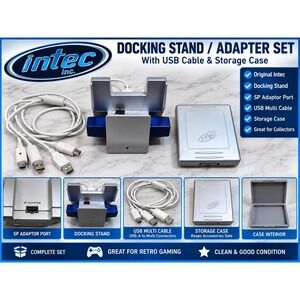 Intec Game Boy Advance GBA SP Docking Stand Adapter Set USB Cable Storage Case